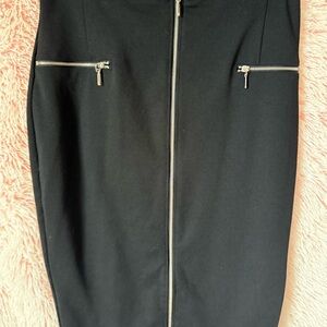 Jennifer Lopez Black Pencil Skirt with Silver Accents